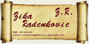 Žika Radenković vizit kartica